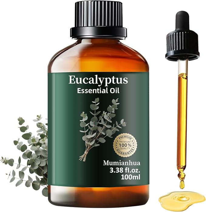 Pure Eucalyptus Essential Oil for Outdoor Shield, Patio & Garden Protection, Mumianhua Natural Spray Blends for Diffuser, Outdoor Freshness, Unwanted Distractions, Skin, Hair 3.38 Fl Oz