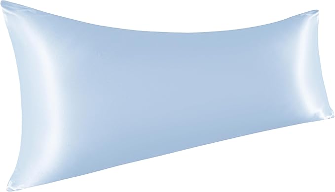 NTBAY Satin Body Pillowcase for Hair and Skin, Luxurious and Silky Pillow case with Envelope Closure, 20x54 Inches, Aqua