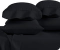 Bare Home 4 Pillowcases - Premium 1800 Ultra-Soft Collection - Bulk Pack - Double Brushed - Hypoallergenic - Wrinkle Resistant - Easy Care (Standard - 4 Pack, Black)
