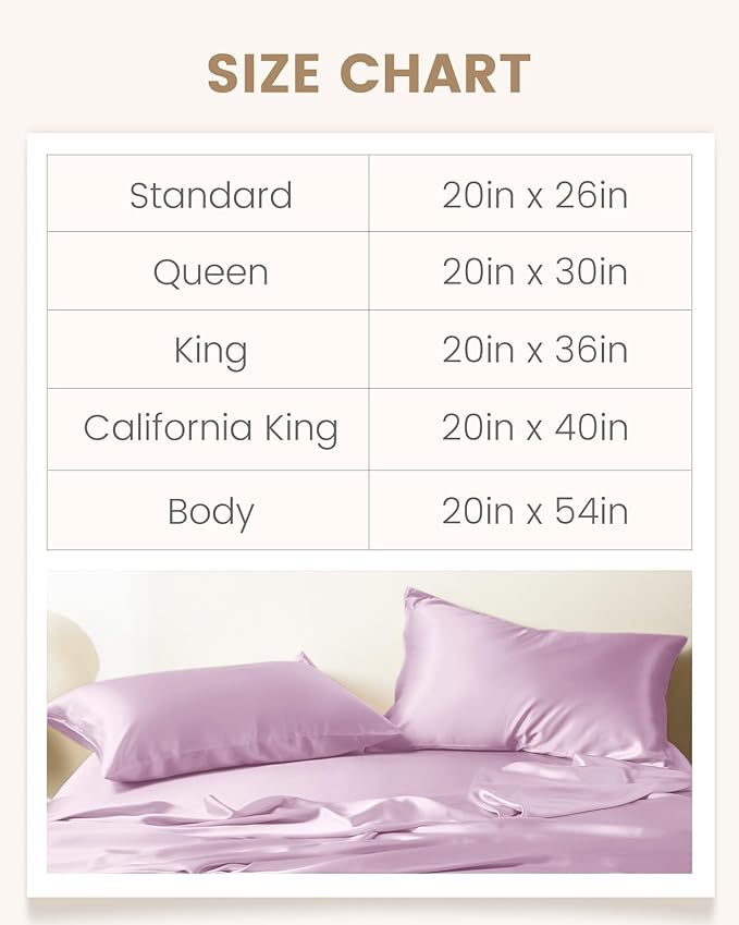 THXSILK 100% Mulberry Silk Pillowcase for Hair and Skin, Grade 6A+ Mulberry Silk Pillow Case, Natural Silk Pillow Case Cover with Zipper, 1pc(California King Size 20"x40", Light Purple)