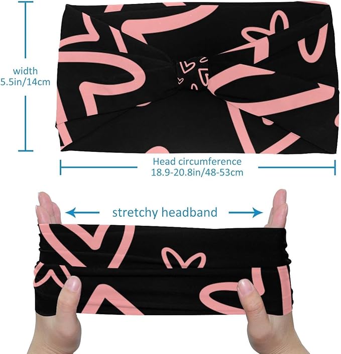 6 Pcs Stretchy Headbands for Women, Absorbed Sport Headband Soft Twist Knotted Headbands for Daily Life Yoga Workout, Dogs Collection Multi Animal