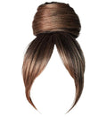 Hairuwear Hairdo Trendy Fringe and Bun Hairpiece With Fashionable Bangs and Side Piece, SS12/22 Rooted Cappuccino