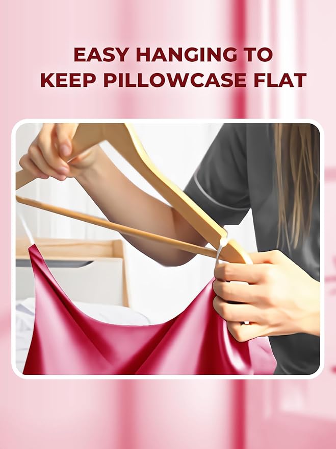 Mulberry Silk Pillowcase for Hair and Skin, SGMSILK 22 Momme Natural Silk Pillow Cases with Zipper, 6A Soft and Smooth Single Sided Pure Silk Pillow Cover (Red, King 20"x36")