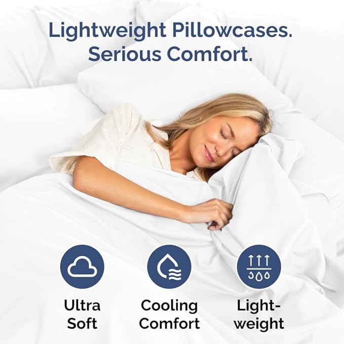 Standard Pillow Cases - 4 Pack - Super Soft Pillowcase Covers - Envelope Enclosure - Hotel Quality Pillow Protectors - Wrinkle Free, Shrink and Stain Resistant - Machine Washable - 20" x 26" (White)