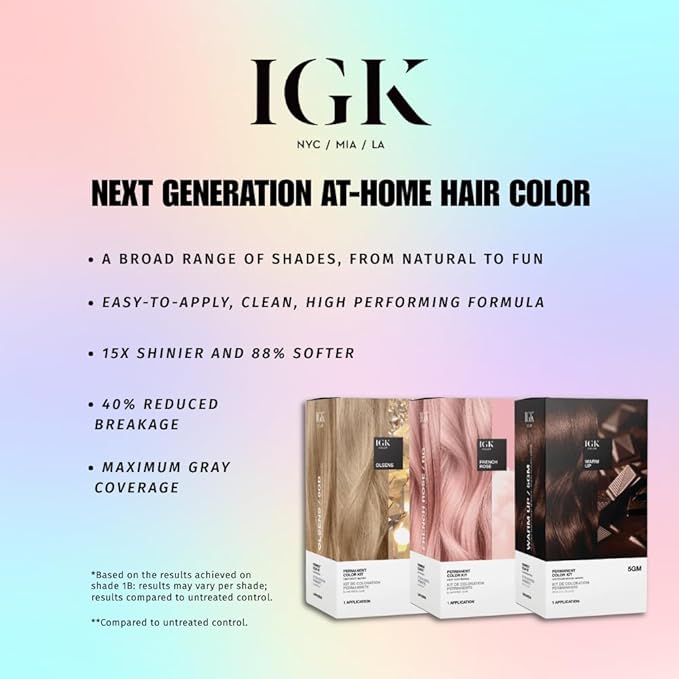 IGK Permanent Hair Dye Color Kit | 5N Back To Brown - Natural Brown | 100% Gray Color Coverage + Strengthen + Shine | Ammonia Free
