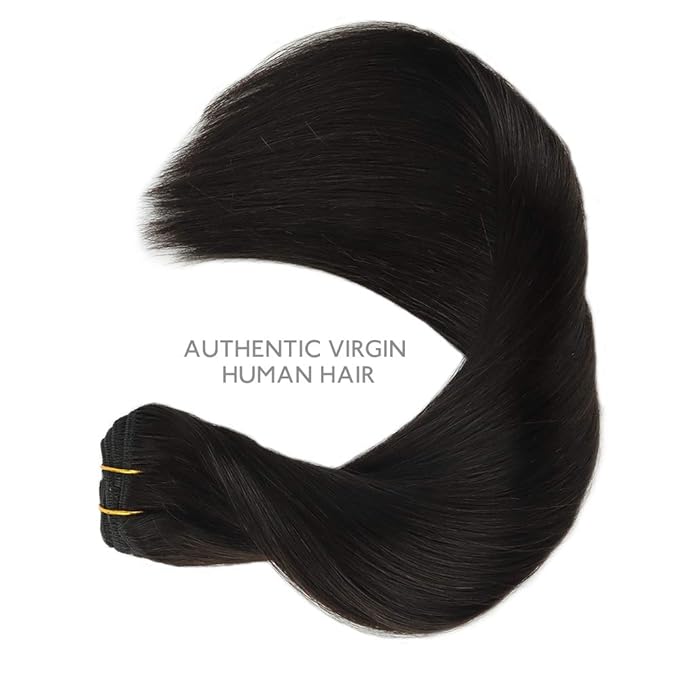 WENNALIFE Clip in Hair Extensions Real Human Hair, 24 Inch 160g 7pcs Natural Black Remy Hair Straight Natural Extensiones De Cabello Humano Con Clip Ins