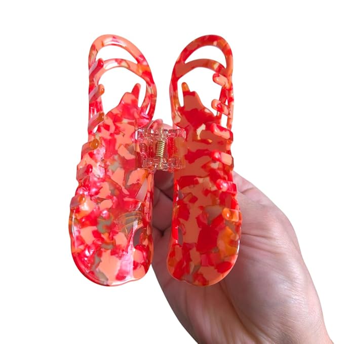 Novelty Shrimp Hair Clips,Cute Acetate Hair Clip,Big Claw Clips for Women,Red