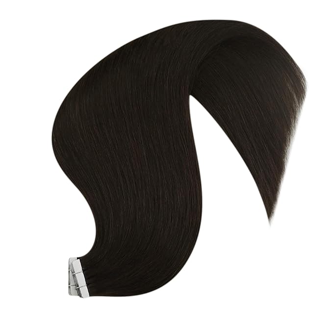 YoungSee 26 Inch Human Hair Tape in Extensions Brown Tape in Hair Extensions Human Hair Dark Brown 20pcs 50g Invisible Tapes Remy Hair Extension Long Straight Hair for Women Add Length