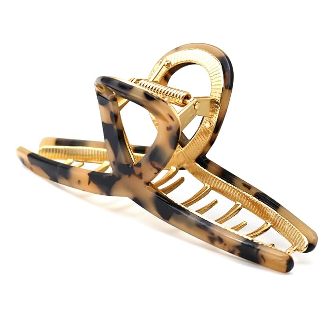 Large Claw Clips - Metal Hair Clips for Women - Gold Claw Clips for Thick Hair - Strong Hold Big Hair Claw Clips for Women Girls - Beige