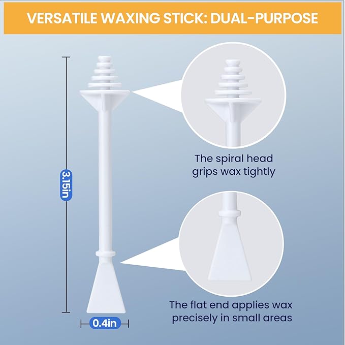 SUERBEATY 60 Pcs Nose Wax Sticks, Hair Wax Applicator with Disposable Spatulas for Nostril Cleaning, Ear Face Hair Removal for Men Women, Painless