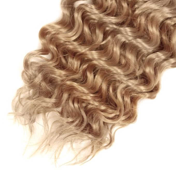 Ash Blonde Deep Wave Bundle Color #22 Human Hair 3 Bundles 16 18 20 Inch Brazilian Virgin Remy Mixed Length 3 Blonde Bundle Light Blonde Bundles