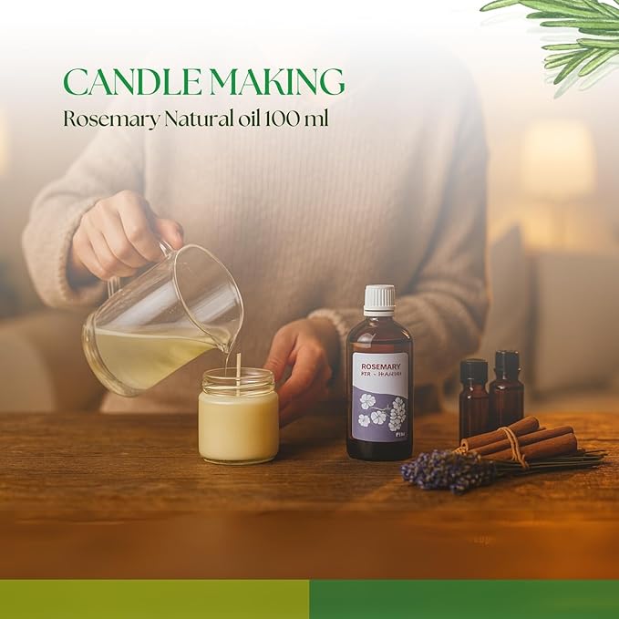 Roots & Above 3.38 Oz Pure Rosemary Essential Oil – 99% Aroma Natural Oil for Skin, Hair, Massage, Diffusers, Humidifiers, Self-Care, DIY Beauty, Candle & Soap Making