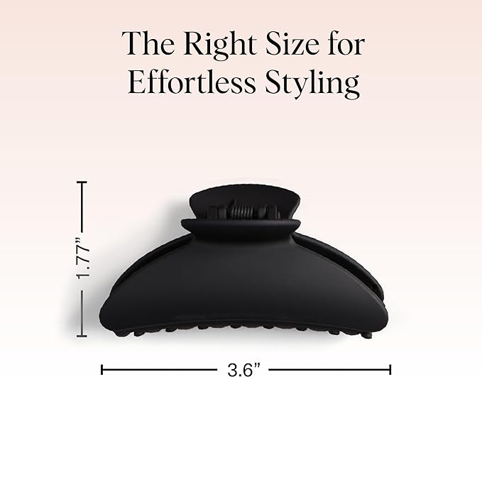 Kitsch Medium Hair Clips for Women, Strong Hold, Recycled Plastic Claw Clips for Thick Hair | Great for Updo, Half Up Hairstyle | Ideal Gifts for Women - 2pcs, Black and Tort