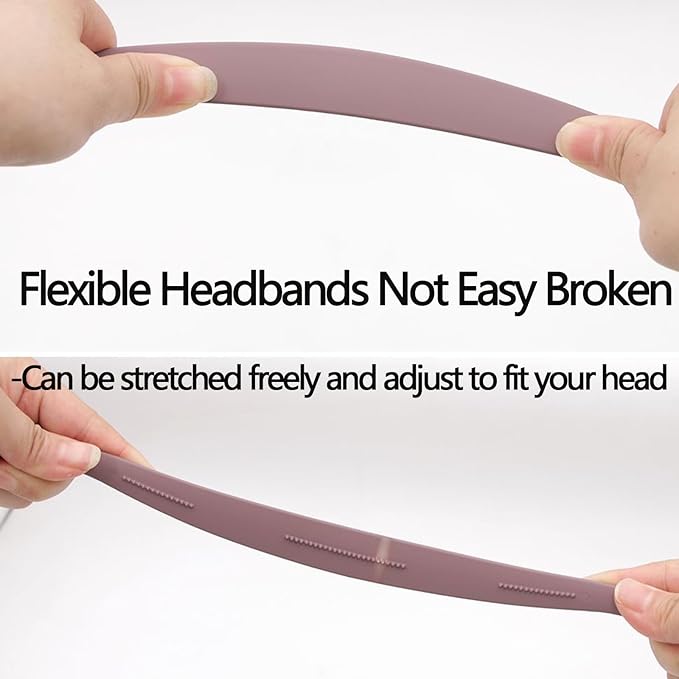 3 Pack Headbands Designed for Eyewear,Flex No Pressure Hairbands for Women Comfortable Plastic Headbands with Teeth Matte-Royal Blue,Green,Dark Purple