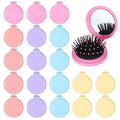 20PCS Mini Hair Brush Bulk,Compact Folding Travel Hair Brushes with Mirror,Mini Travel Brush for Women Girls in 5 Colors