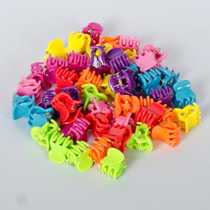 50 PCS Mini Hair Claw Clips， Bangs Strong Grip Multifunction Clamp Clips. (Bright colors)