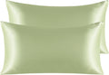 NTBAY 2 Pack Satin King Pillowcases for Hair and Skin, Luxurious and Silky Pillow Cases with Envelope Closure, 20x40 Inches, Sage Green