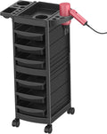 7-Layer Salon Trolley Cart with 6 Drawers, Professional Salon Rolling Cart with Wheels for Hair Stylist, Portable Barber Station with Extra Storage Space for Tattoo, Barber