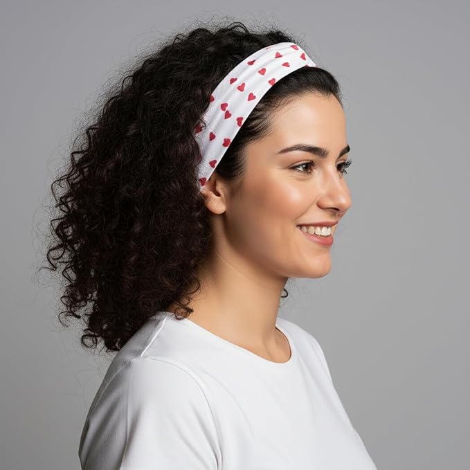 Stretchy Striped Headbands for Women & Girls 4 Pack Soft Headbands for Yoga Gym Hair Wrap Cute Elastic Hair Bands