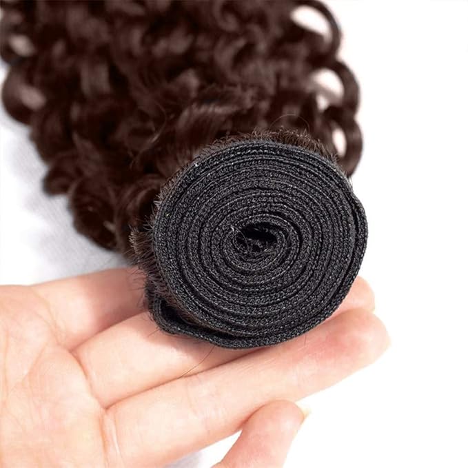 Color 4 Kinky Curly Bundles Human Hair Dark Brown Bundle Niegmeag Virgin Soft and Skily Remy Hair 3 Bundles 20 22 24 Inch Double Weft Hair Weave