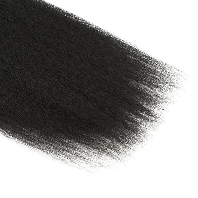 Kinky Straight Hair Bundle Color 1B Yaki Straight Bundles 18 Inch Niegmeag Grade 8A Brazilian Virgin Remy Hair Extensions Yaki Straight Human Hair Bundles