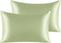 NTBAY 2 Pack Satin Queen Pillowcases for Hair and Skin, Luxurious and Silky Pillow Cases with Envelope Closure, 20x30 Inches, Sage Green