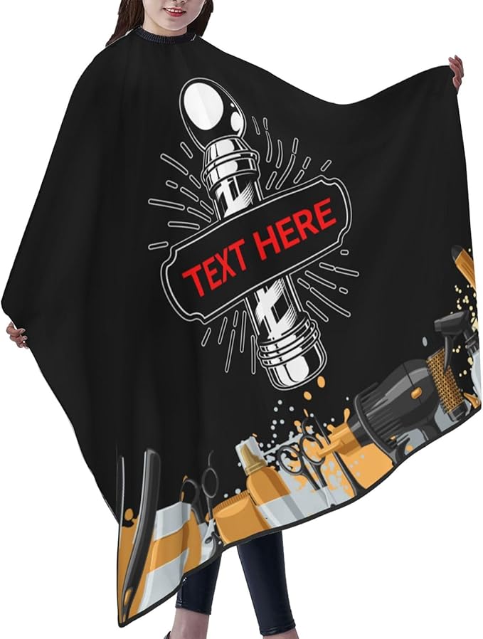 Custom Barber Cape for Men Personalized Professional Hair Cutting Cape with Text for Home Salon Barbershop