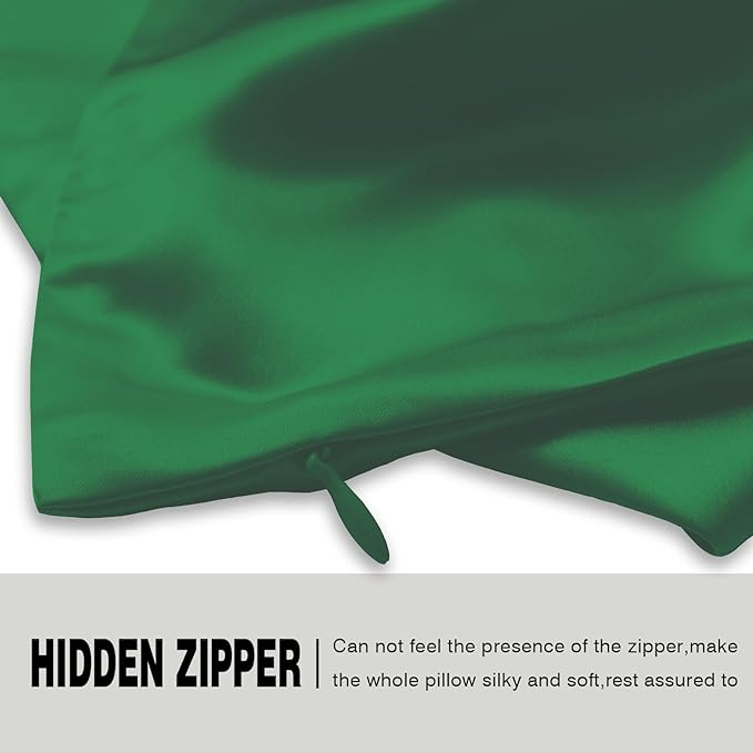 Mulberry Silk Pillow Cases Standard Size Silk Pillowcase with Zipper Soft Breathable Smooth Cooling Satin Silk Pillow Covers for Sleeping for Hair and Skin (Olive Green,20"X 26",1Pcs)