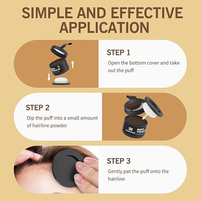 Hairline Gray Root Touch-Up Powder - Instantly Color Shadow Cover, Thin Hair Concealer, Hair Root Dye (4g)