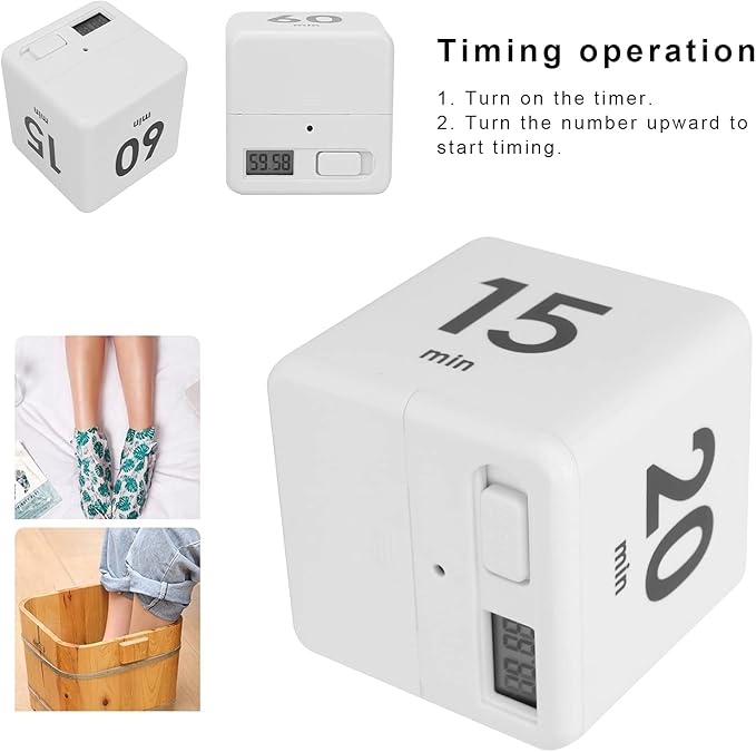 Pilipane Professional Beauty Salon Flip Timer Time Management Block Timer Countdown Reminder for Learning Hair Color Processing, Kitchen Timer, Cooking, Baking (15 20 30 60Minter), Kitchen Timer, P