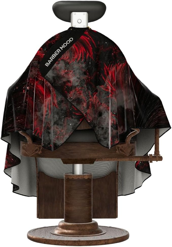 Professional Barber Cape - Hair Cutting Cape with Adjustable Neck Closure, Salon Quality Styling Cape for Hairdressers and Barbers - Red