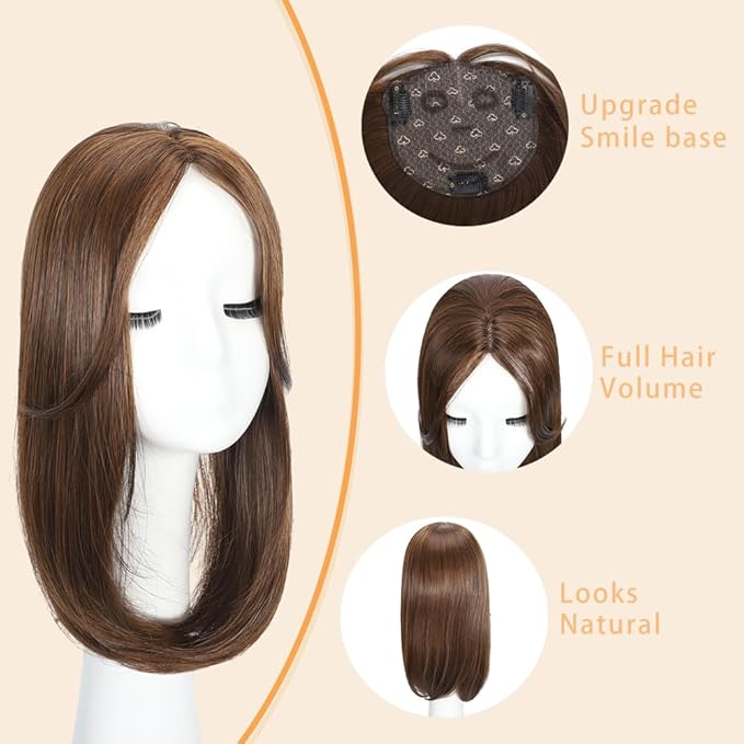 Hair Toppers for Women with Thinning Hair Toppers 360° 3D Topper Hair Pieces for Women Smiling Style Leads Fashion