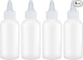 BRIGHTFROM Squeeze Bottles - 4 OZ Empty Plastic Containers for Dressing, Sauces & Condiments | Ketchup, Mustard, Syrup, Oil, Arts and Crafts | Leak Proof, BPA Free, Refillable | Twist Top - Pack of 4