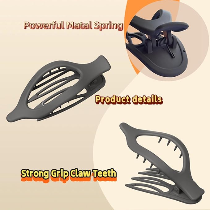 French Concord Flat Hair Clips - 7Pcs Strong Hold Jaw Claw Clips for Women Girls Thin Thick Curly Straight Hair Accessorie (7pcs Oval)