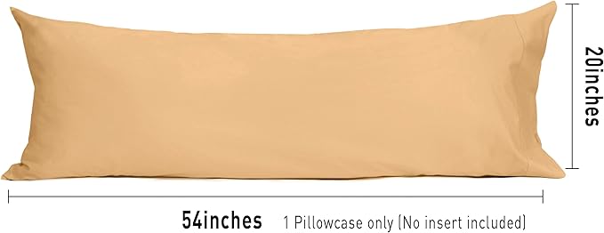 Sunflower Body Pillowcase 100% Cotton Long Pillow Cover/Case Envelope Closure 1 Pack, 21×54 inches Desert Mist, Soft and Breathable