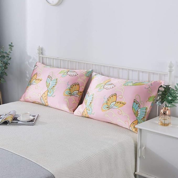 SLPBABY Silk Pillowcase for Hair and Skin with Hidden Zipper Print (King, Pattern32)