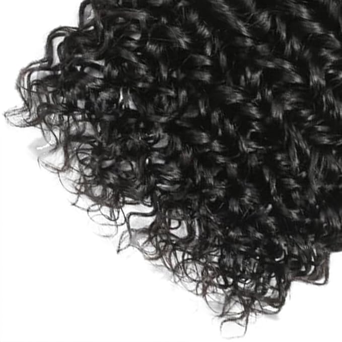 Bundles Human Hair Color 1B Water Wave Bundle Niegmeag Brazilian Virgin Remy Hair 3 Bundles 14 16 18 Inch Double Weft Natural Black Wet and Wavy Bundle Hair Weave