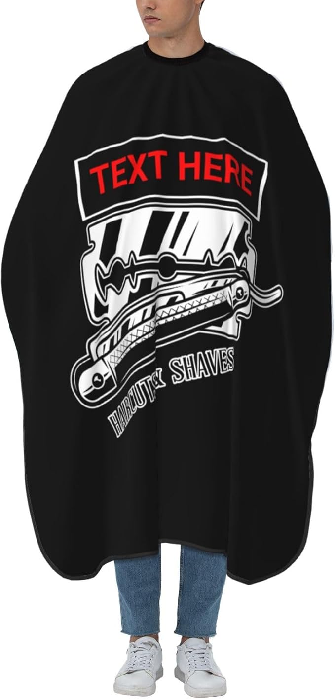 Custom Barber Cape for Men Personalized Professional Hair Cutting Cape with Text for Home Salon Barbershop