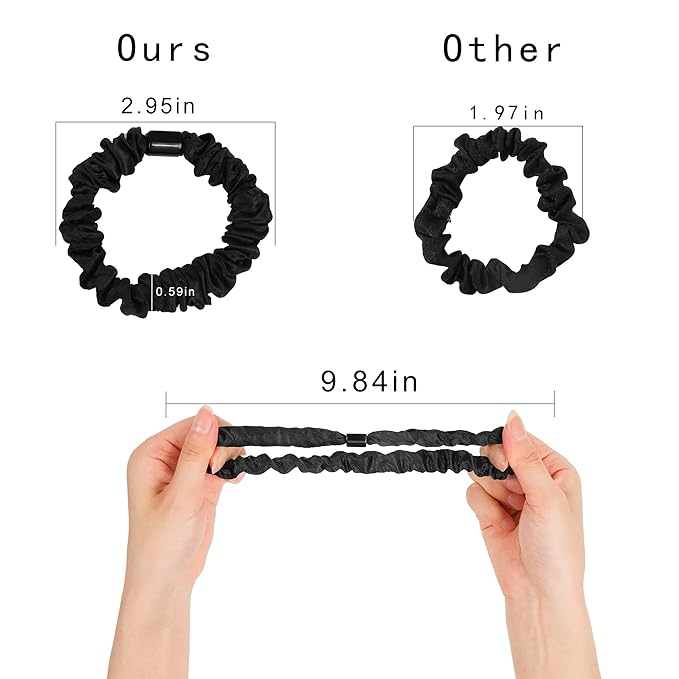 Hair Ties Satin Scrunchies - Small Mini Scrunchy for Women Thick Hair Accessories Cute Soft No Slip Hair Elastics Ponytail Holder for Curly Hair No Damage Hairties Gift for Girls