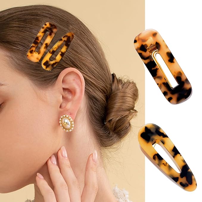 12 Pieces Acrylic Resin Marble Hair Clips Set, Decorative Pearls Hair Barrettes Sweet Decorative Bobby Pins Hairpin Headwear Hair Accessories Headwear for Women and Girls…