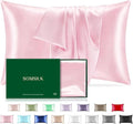 Mulberry Silk Pillowcase for Hair and Skin, SGMSILK 22 Momme Natural Silk Pillow Cases with Zipper, 6A Soft and Smooth Single Sided Pure Silk Pillow Cover (Soft Pink, Queen 20"x30")