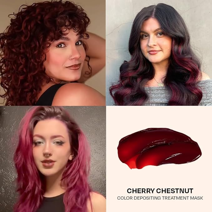 Overtone Daily Color Depositing Conditioner for Dyed & Natural Hair - 4.5oz Temporary Coloring with Shea Butter & Coconut Oil - Refresh Color & Prevent Fading - Vegan & Cruelty-Free, Cherry Chestnut