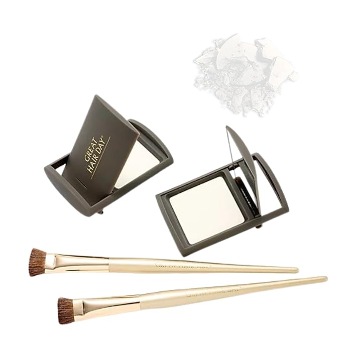 Joan Rivers Great Hair Day Root Touch Up Powder Duo - Fill-in Powder for Thicker, Fuller Looking Hair (White)