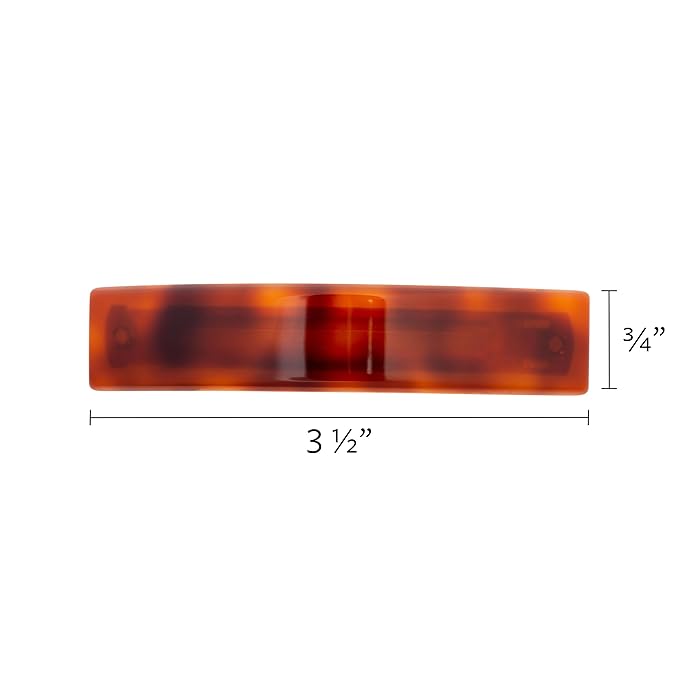 Tortoise Hair Barrette for Thin Hair, Classic Rectangle French Barrette for Women, Lightweight and Comfortable, Strong Hold | France Luxe