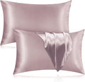 Silk Pillowcase for Hair and Skin, 2 Pack 100% Mulberry Silk Pillowcase 25 Momme, 600 Thread Count, Both Side Pure Silk Pillow Cover with Hidden Zipper (ApricotGray, Queen 20''×30'')