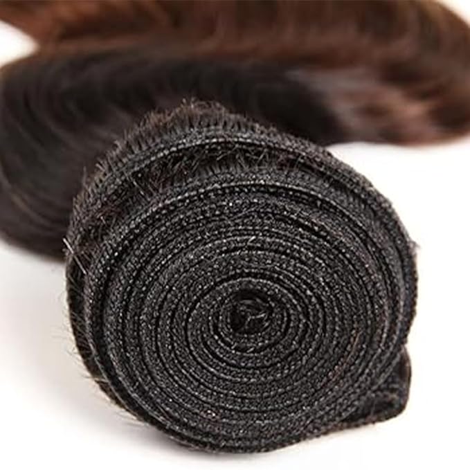 Ombre Brown Bundles Human Hair Blonde Body Wave Bundle Niegmeag Virgin Remy Hair 3 Bundles 16 18 20 Inch Double Weft 3 Tone Brown and Honey Blonde Body Wave Bundle