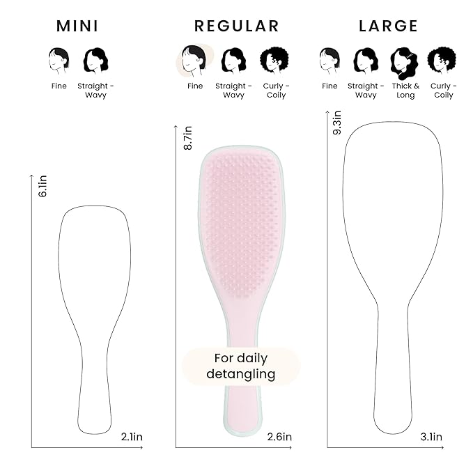 Tangle Teezer Fine & Fragile Ultimate Detangler Brush, Dry & Wet Hair Brush to Detangle & Reduce Breakage, Marshmallow Pink & Mint