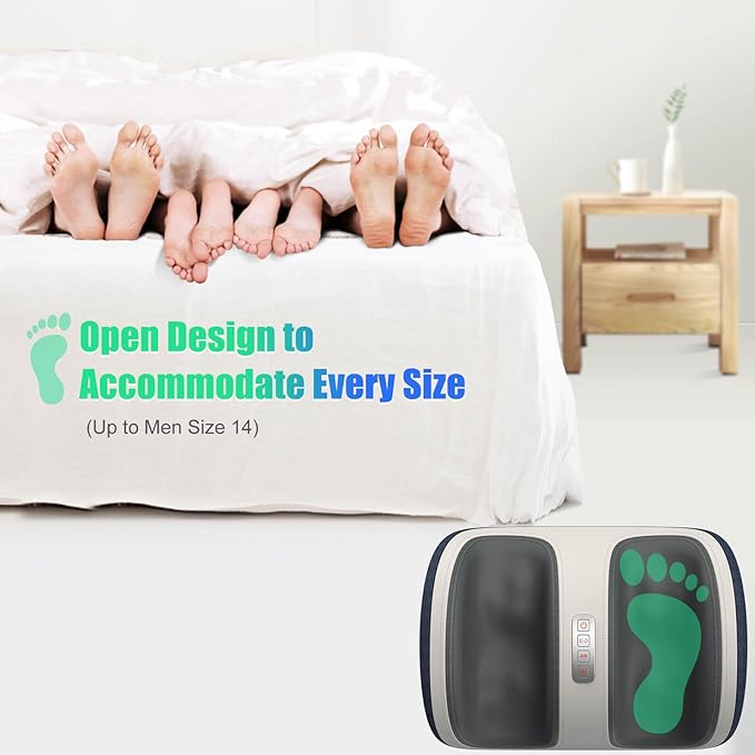 SLOTHMORE Shiatsu Foot & Calf Massager with Compression & Heating, Deep Tissue Kneading Improves Circulation, Helps Plantar Fasciitis, for Foot, Calf, Arms, Fit Up to Size 14