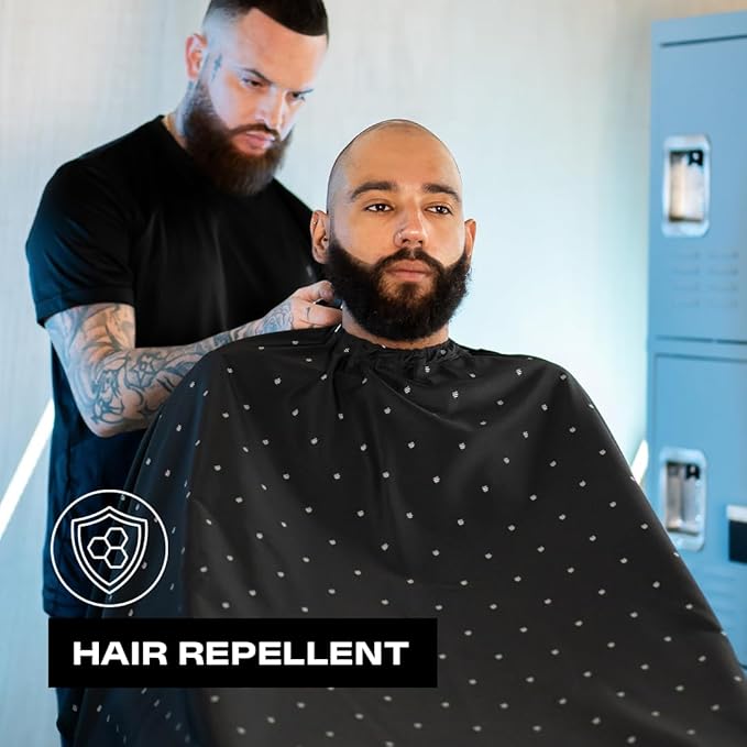 Barber Strong The Barber Cape Haircut Cover for Men, Hair Repelling and Static-Reducing Material, Water Resistant Fabric