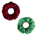 2 Pcs Soft Fabric Scrunchies for Hair,3.9 inch Medium Elastic Hair Ties Ropes Crochet Knit Silky Scrunchie for Women-Mixed Color 2